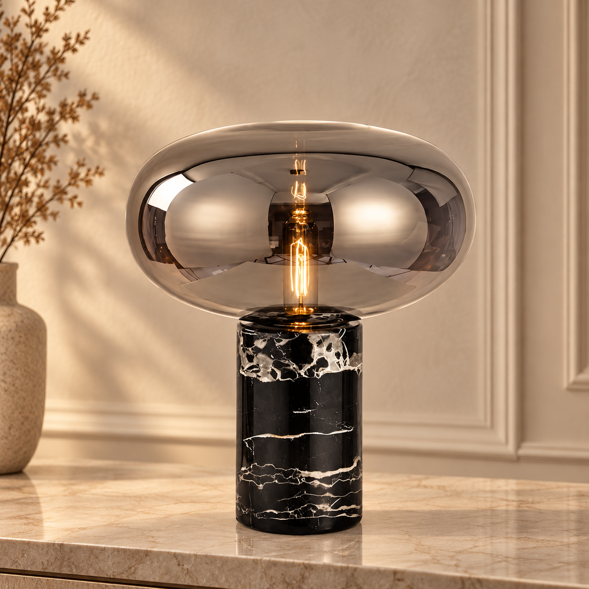 Lampe de Chevet Moderne en Marbre (Noir)