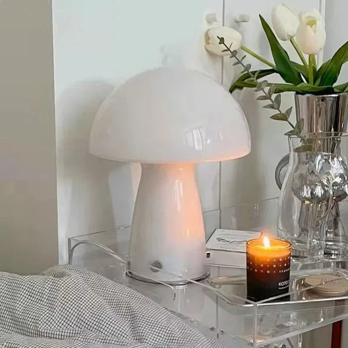 Lampe de Chevet Champignon Blanc