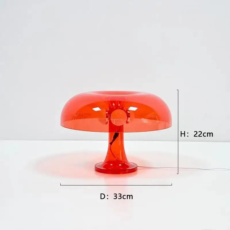 Lampe de Chevet Champignon Transparent Rouge