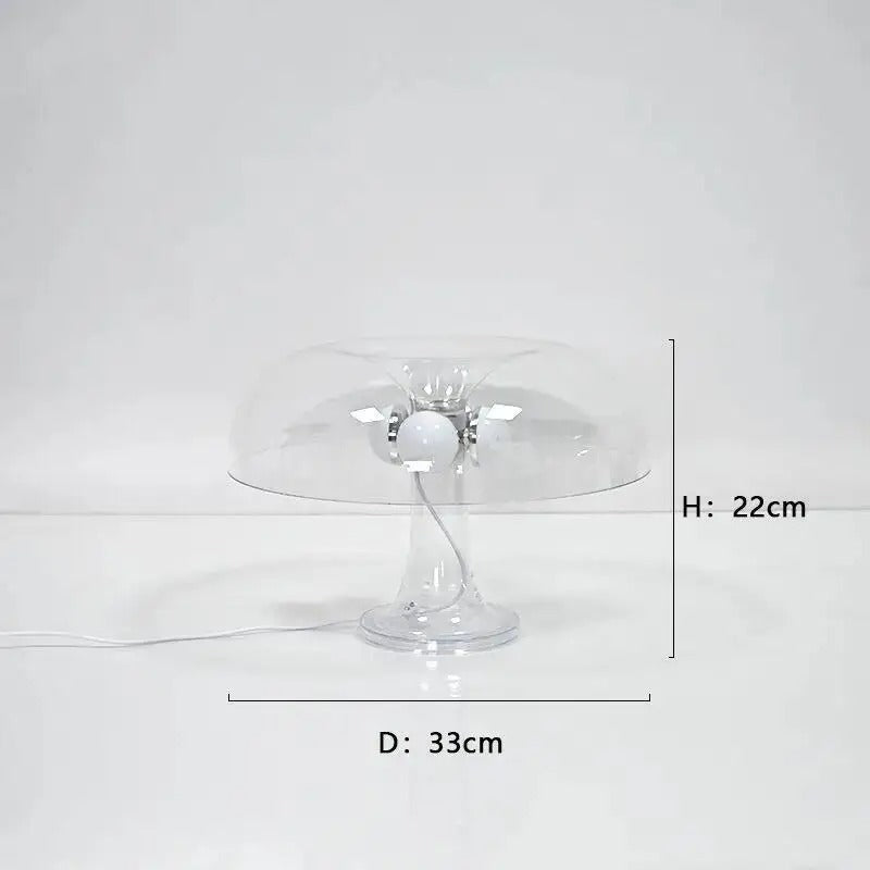 Lampe de Chevet Champignon Transparent Blanc