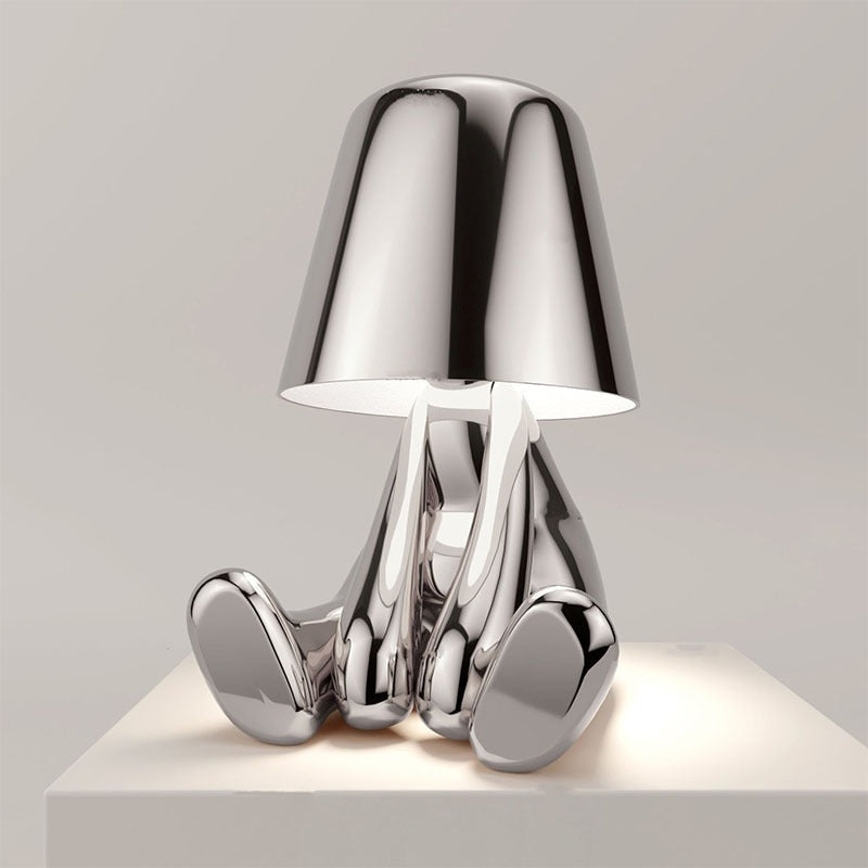 Petite Lampe de Chevet Argent