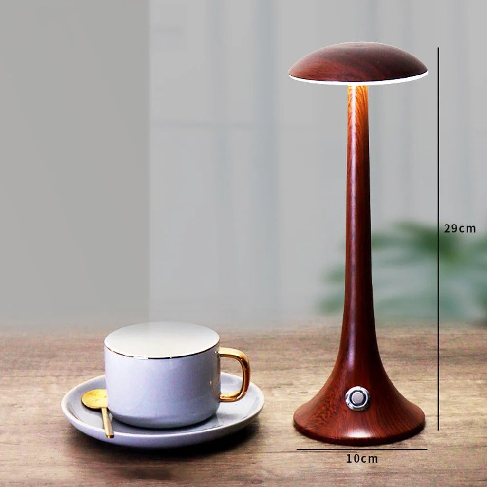 Lampe de Chevet Tactile Bois Foncé